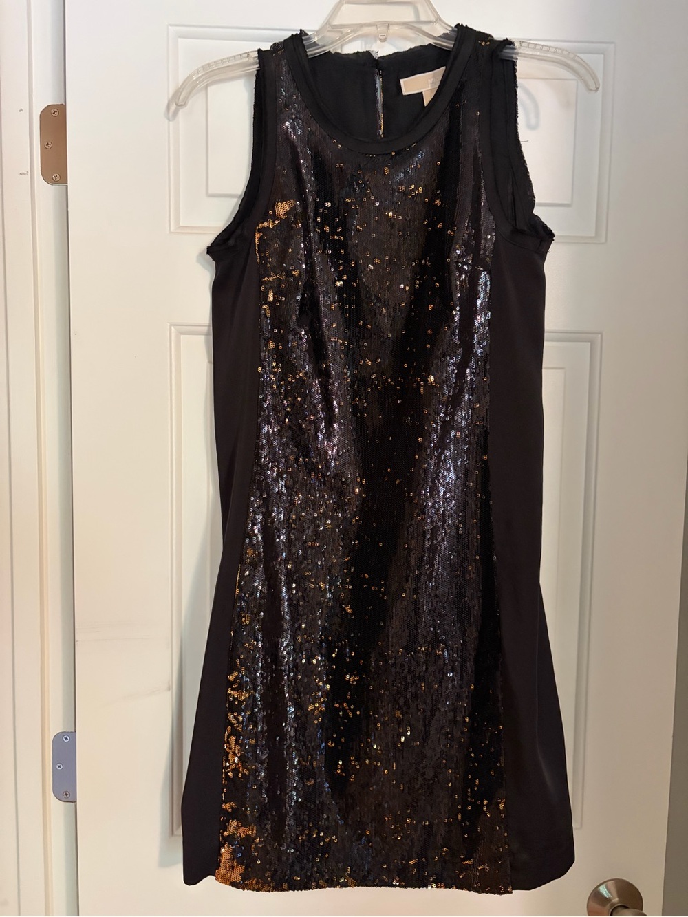 Michael Kors - Black & Gold Sequin Shift Dress. NWOT